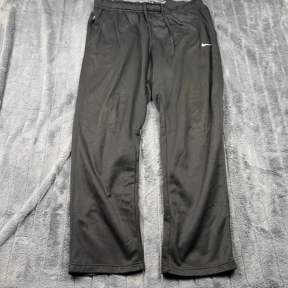 Nike Therma-FIT Mens XL Black Straight Leg Fleece Lined Sweatpants RN56323